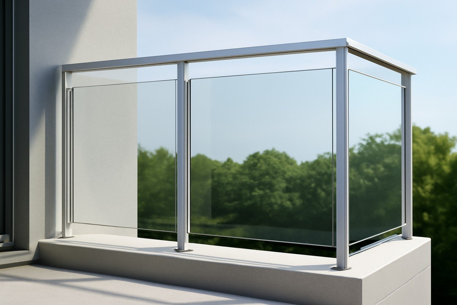 Aluminium & glass railing